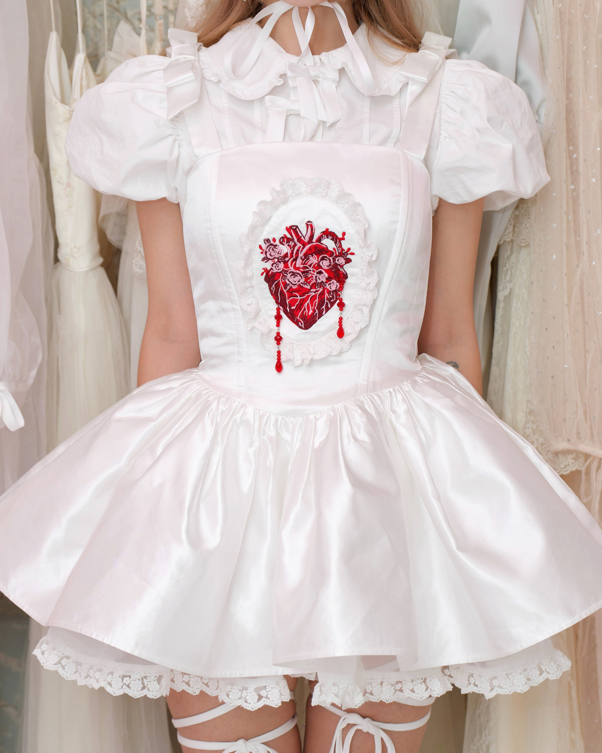 Anatomical Heart Corset Dress - White // PREORDER