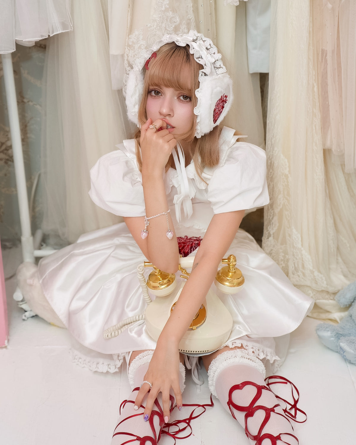 Anatomical Heart Corset Dress - White // PREORDER