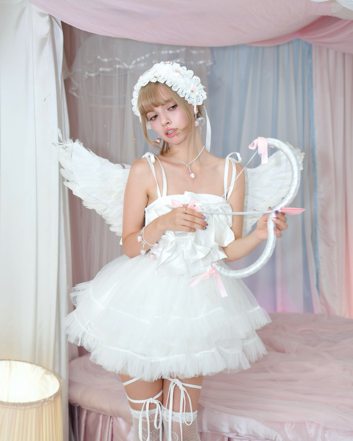 Sugar Ribbon Tulle Dress - White // PREORDER