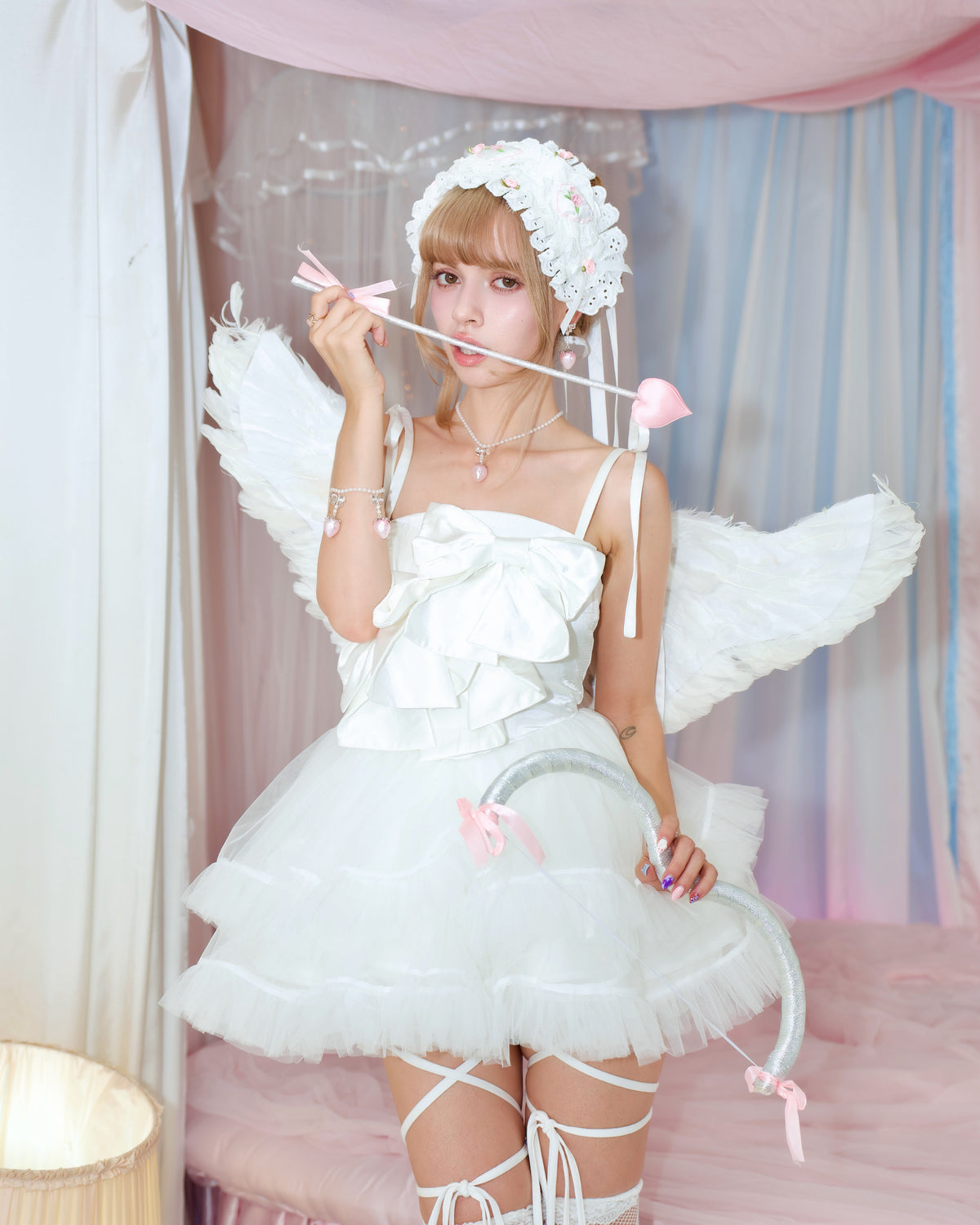 Sugar Ribbon Tulle Dress - White // PREORDER