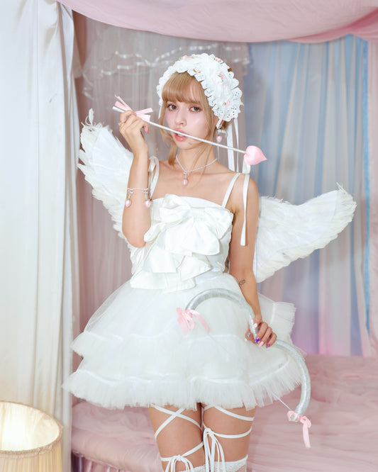 Sugar Ribbon Tulle Dress - White // PREORDER
