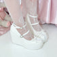 Little Lamb Tabi Wedge Heels - White // PREORDER