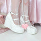 Little Lamb Tabi Wedge Heels - White // PREORDER