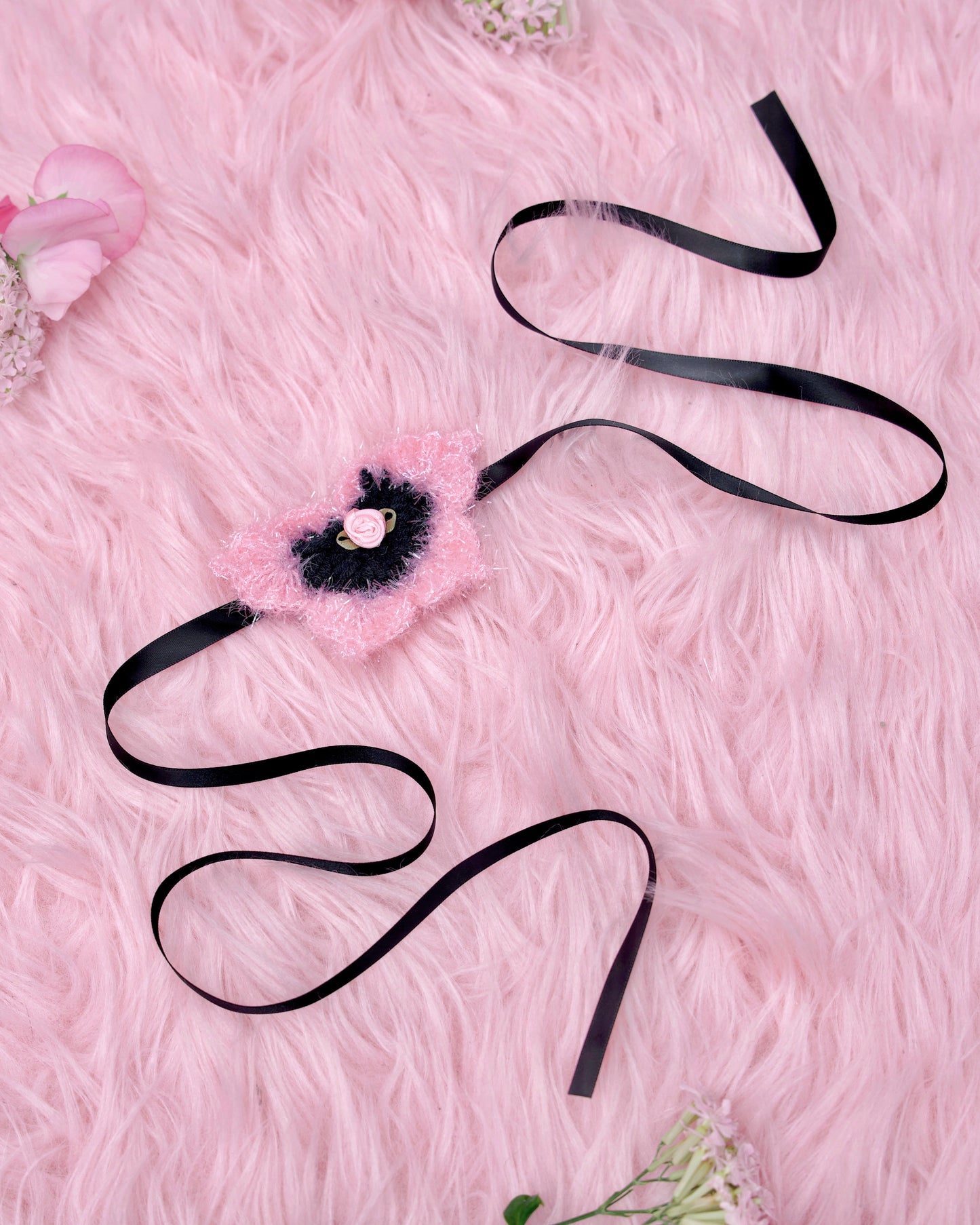 Chou Chou Choker - Black x Pink