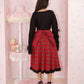Elegant Ribbon Long Skirt - Red // PREORDER