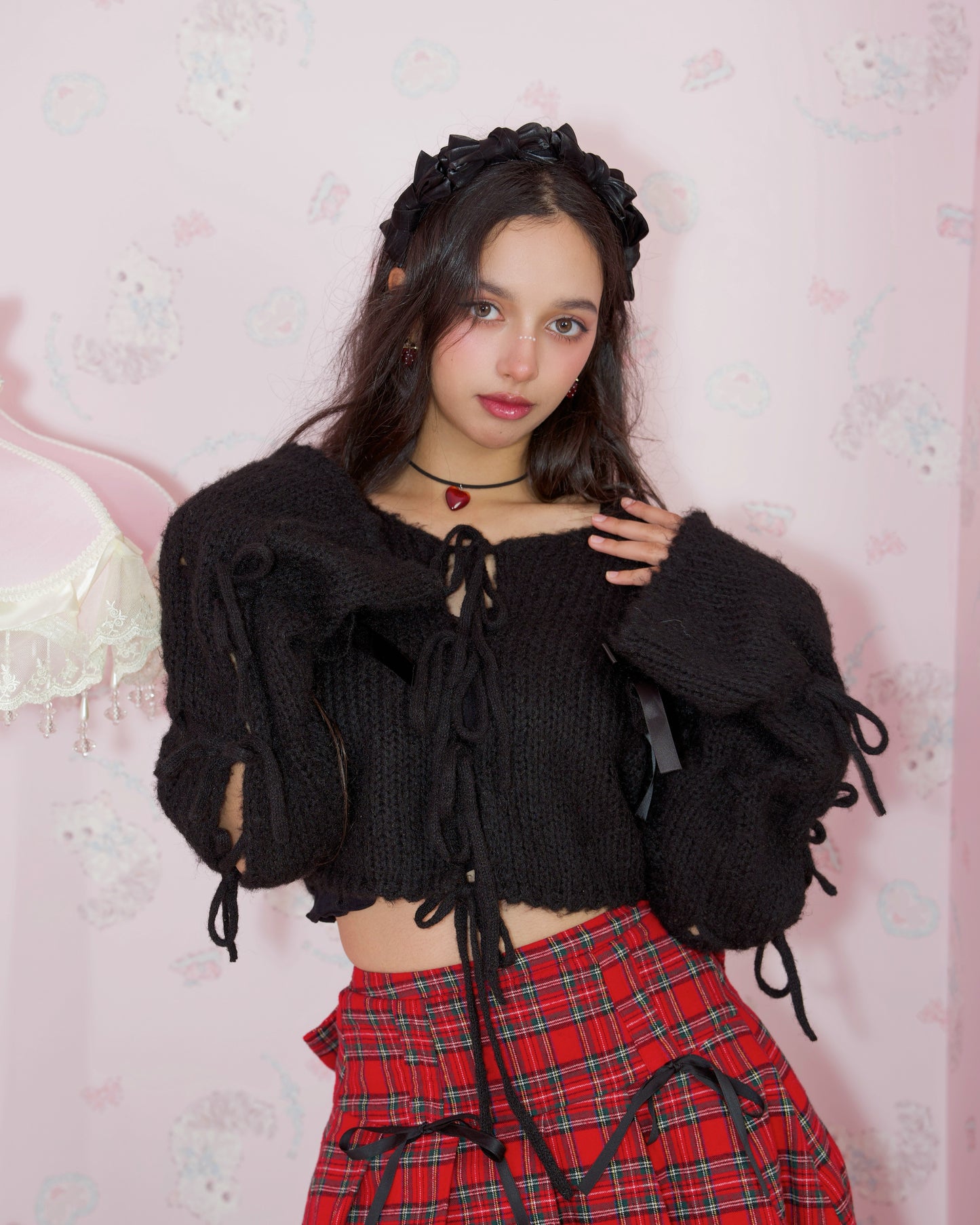 Marshmallow Rose Cardigan - Black // PREORDER