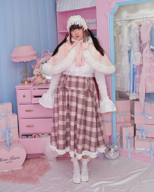 Elegant Ribbon Long Skirt - Pink // PREORDER