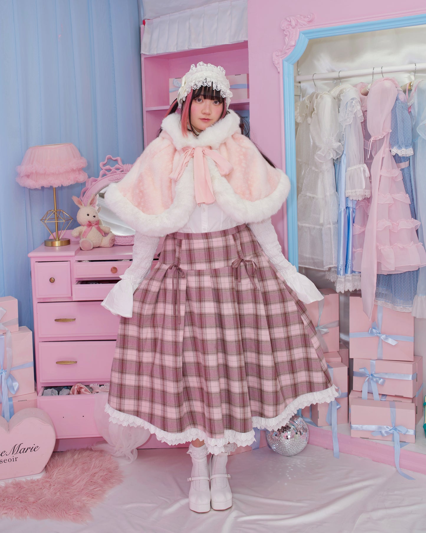 Elegant Ribbon Long Skirt - Pink // PREORDER