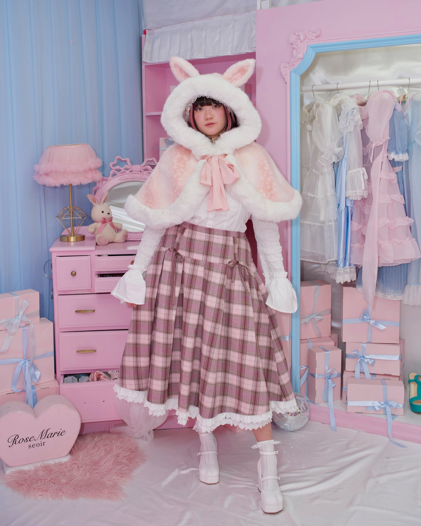 Elegant Ribbon Long Skirt - Pink // PREORDER