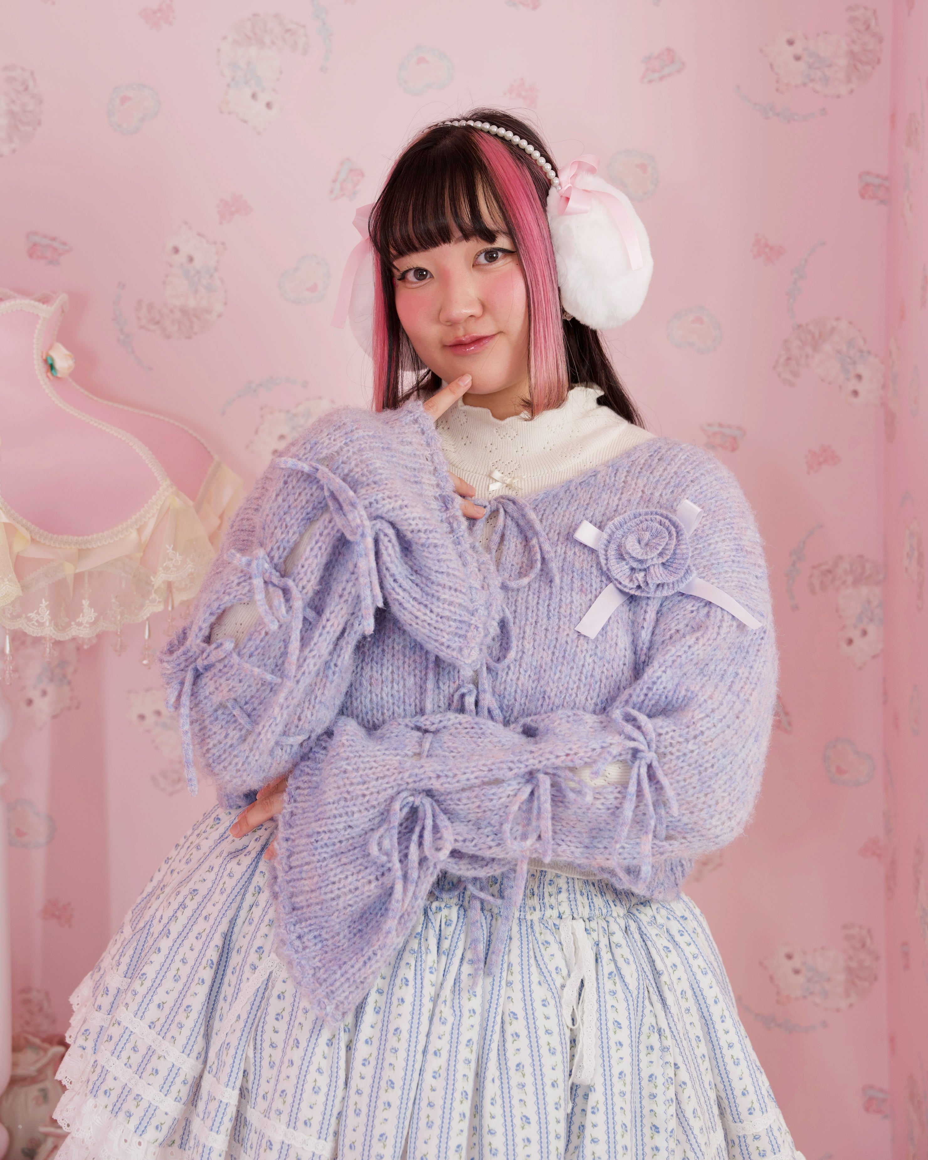 Marshmallow Rose Cardigan - Purple – Vina of the Valley
