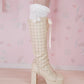 Sweet Obsession Knee-High Lace Up Boots - Vanilla // PREORDER