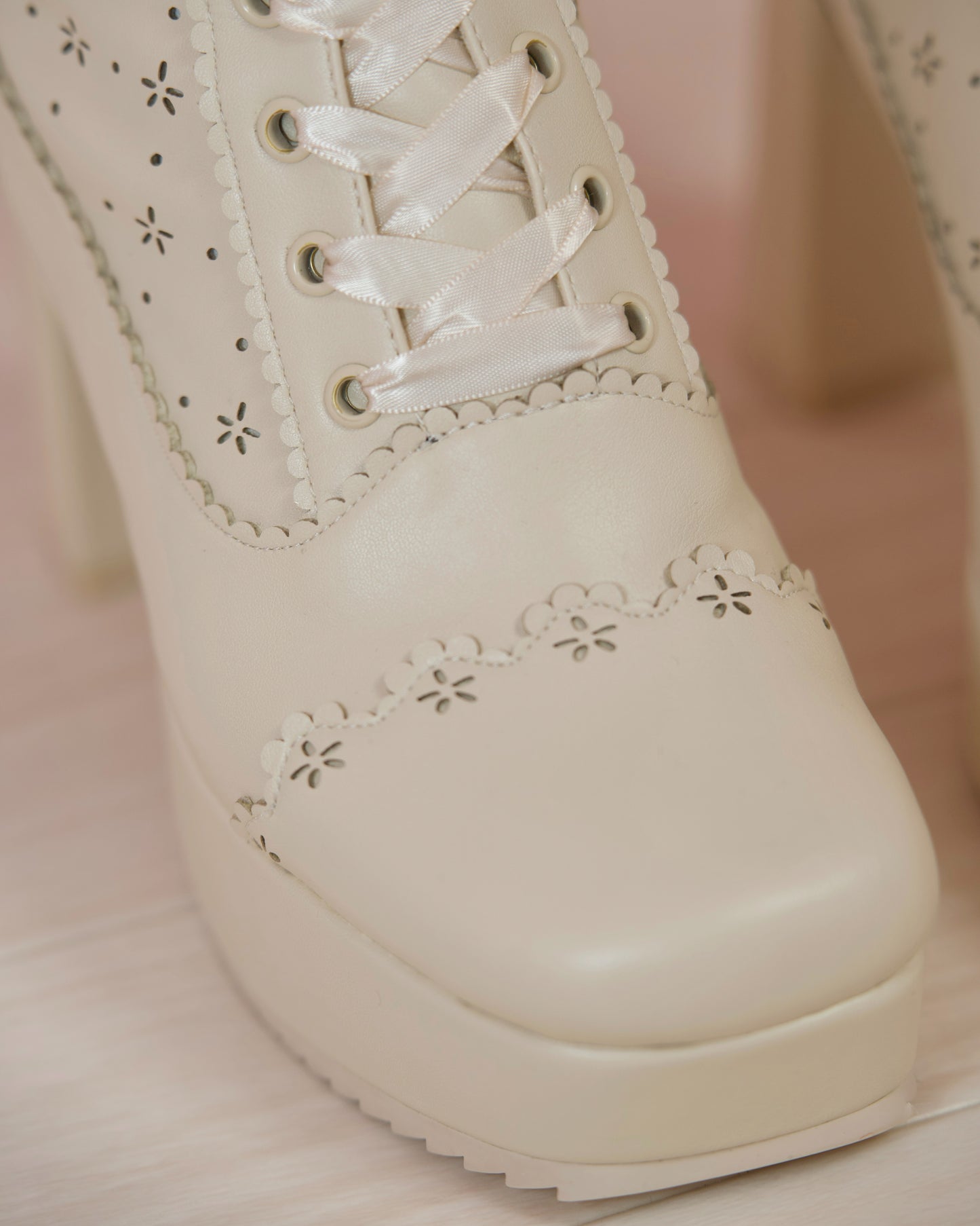 Sweet Obsession Knee-High Lace Up Boots - Vanilla // PREORDER