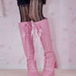 Sweet Obsession Knee-High Lace Up Boots - Raspberry // PREORDER