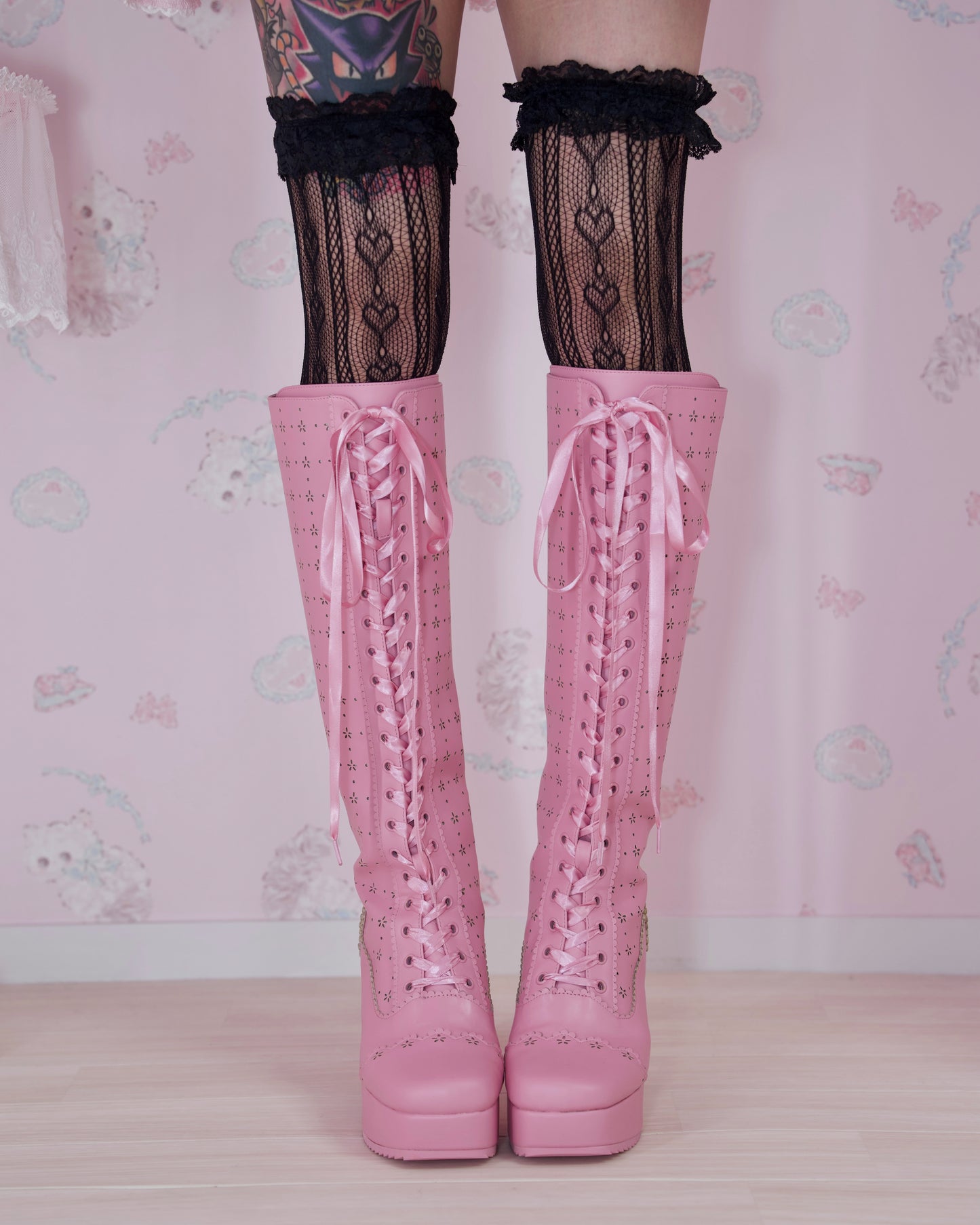 Sweet Obsession Knee-High Lace Up Boots - Raspberry // PREORDER