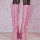 Sweet Obsession Knee-High Lace Up Boots - Raspberry // PREORDER
