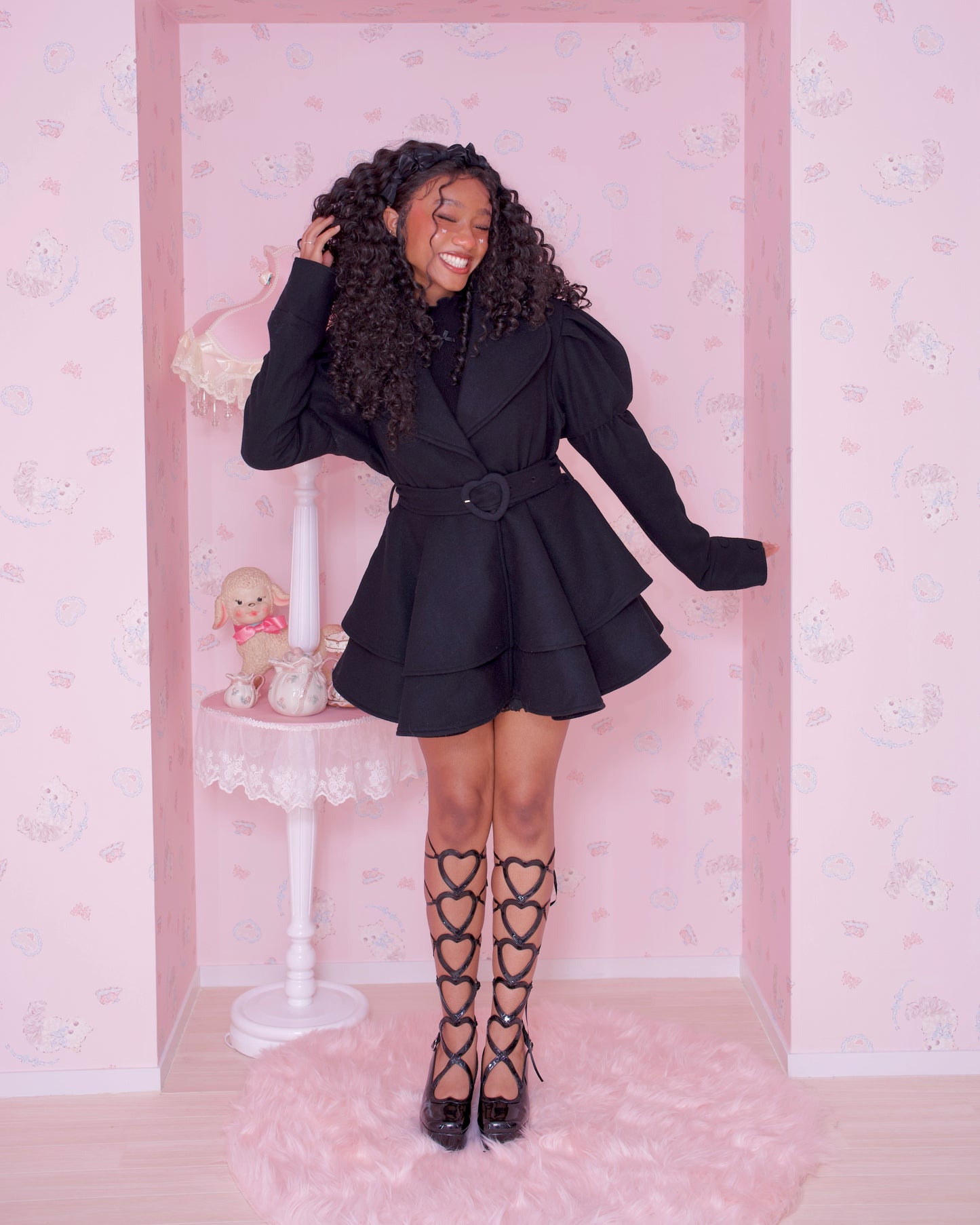 Sugarplum Heart Coat - Black
