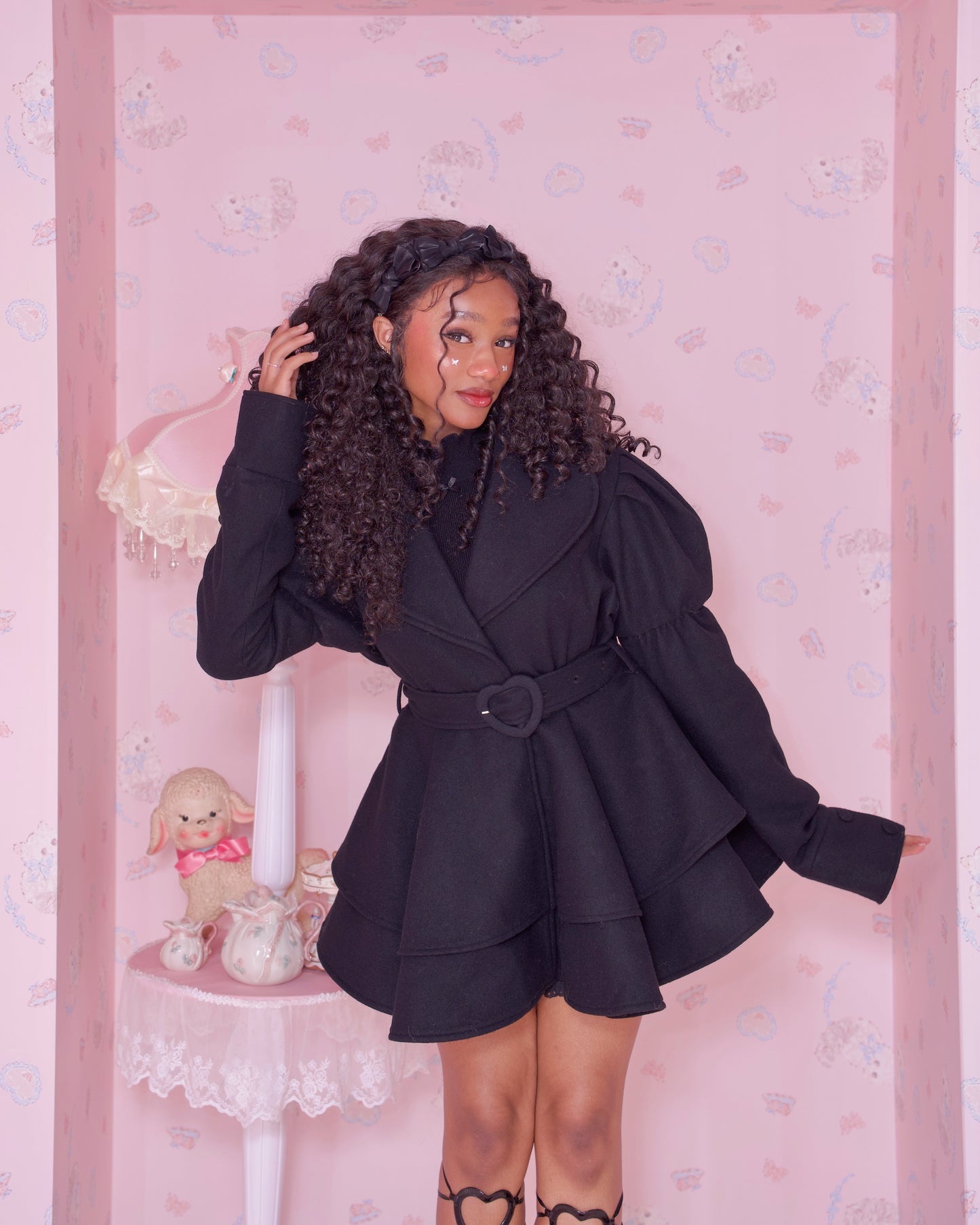 Sugarplum Heart Coat - Black