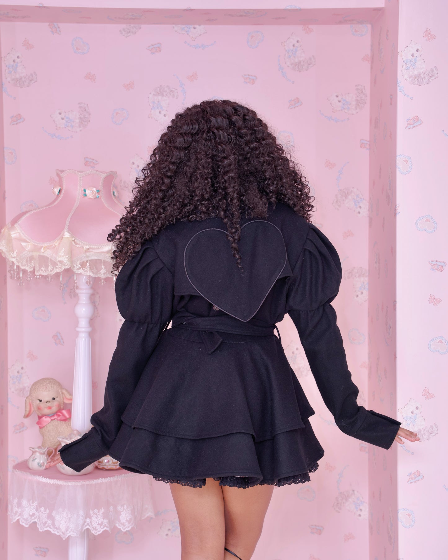 Sugarplum Heart Coat - Black
