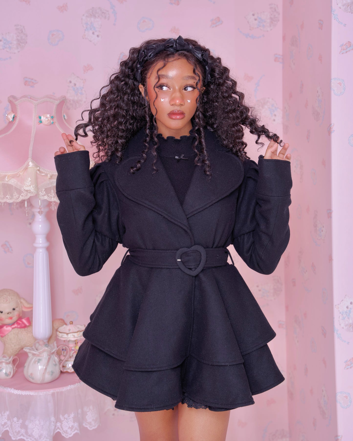 Sugarplum Heart Coat - Black