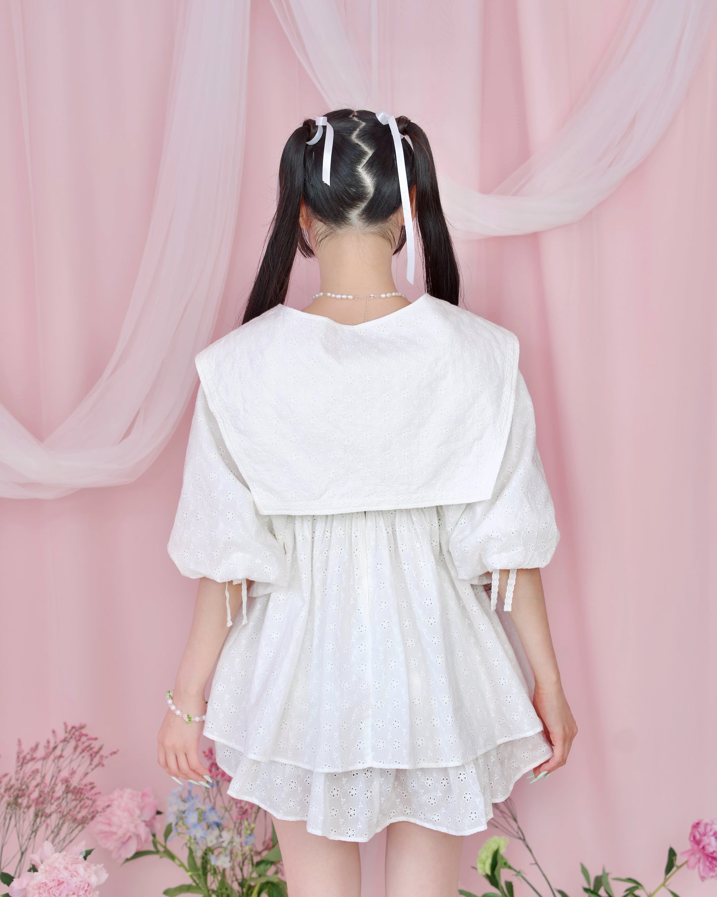 Sweet Sailor Cotton Dress - White // PREORDER