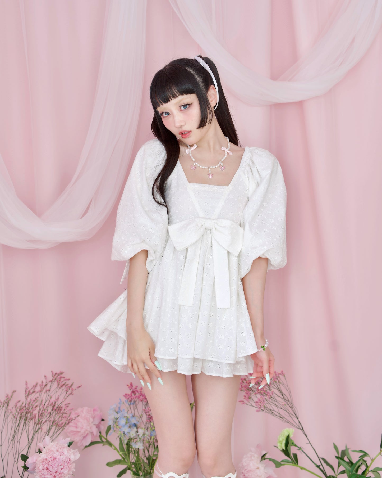 Sweet Sailor Cotton Dress - White // PREORDER