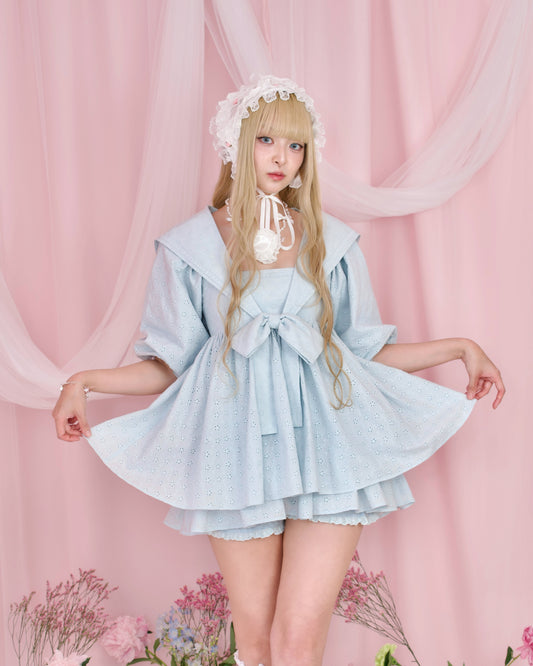Sweet Sailor Cotton Dress - Blue // PREORDER