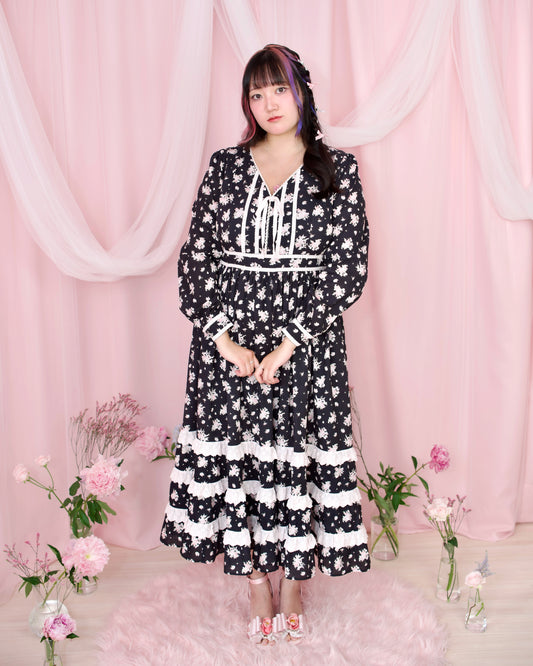 Vintage Lace Dreams Dress - Black // PREORDER
