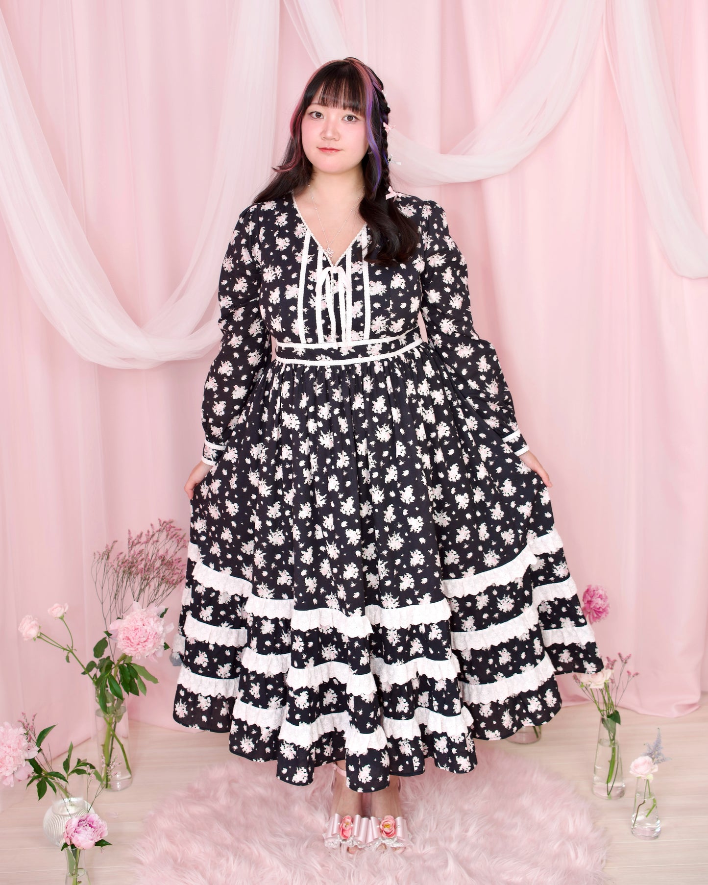 Vintage Lace Dreams Dress - Black // PREORDER