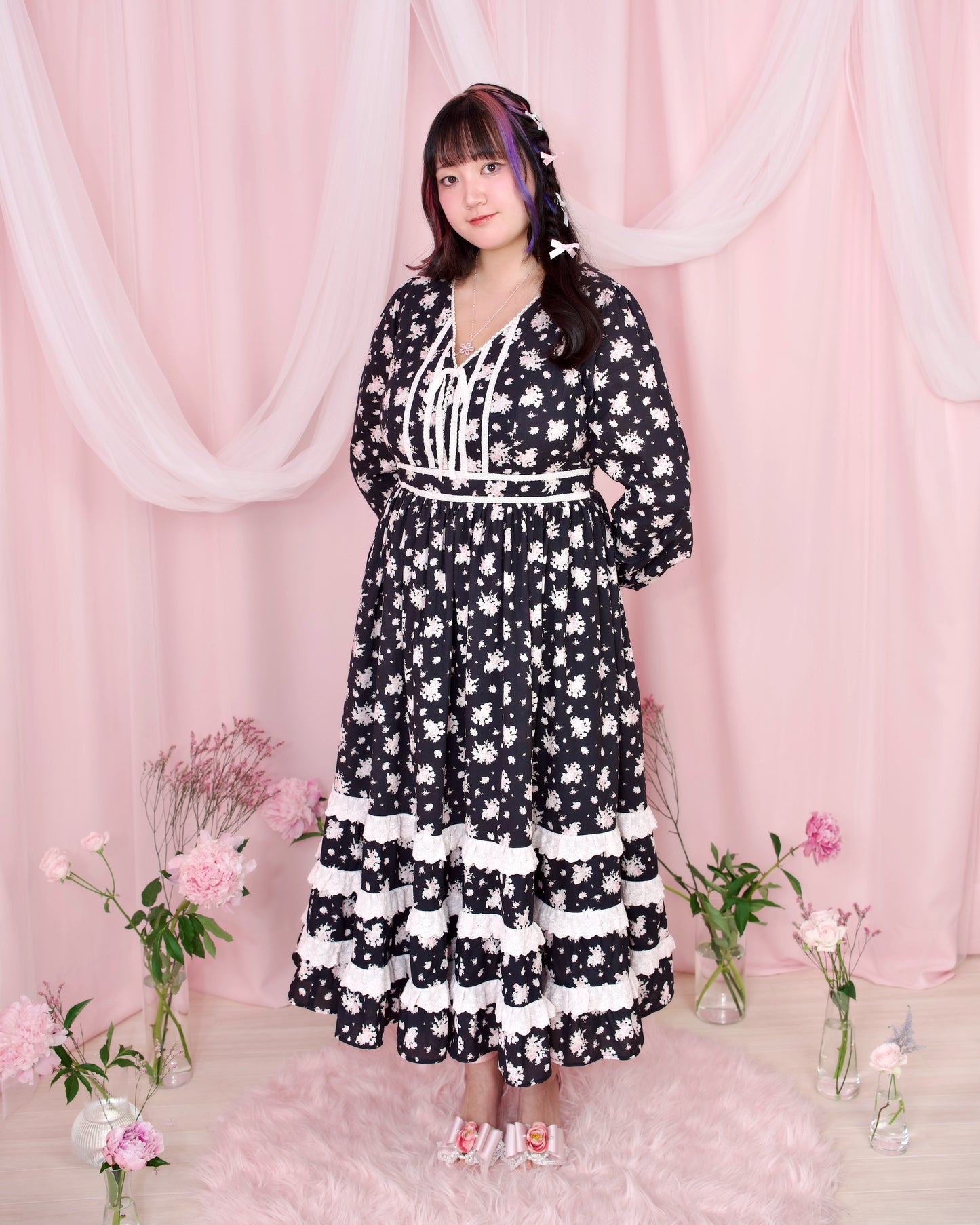 Vintage Lace Dreams Dress - Black // PREORDER