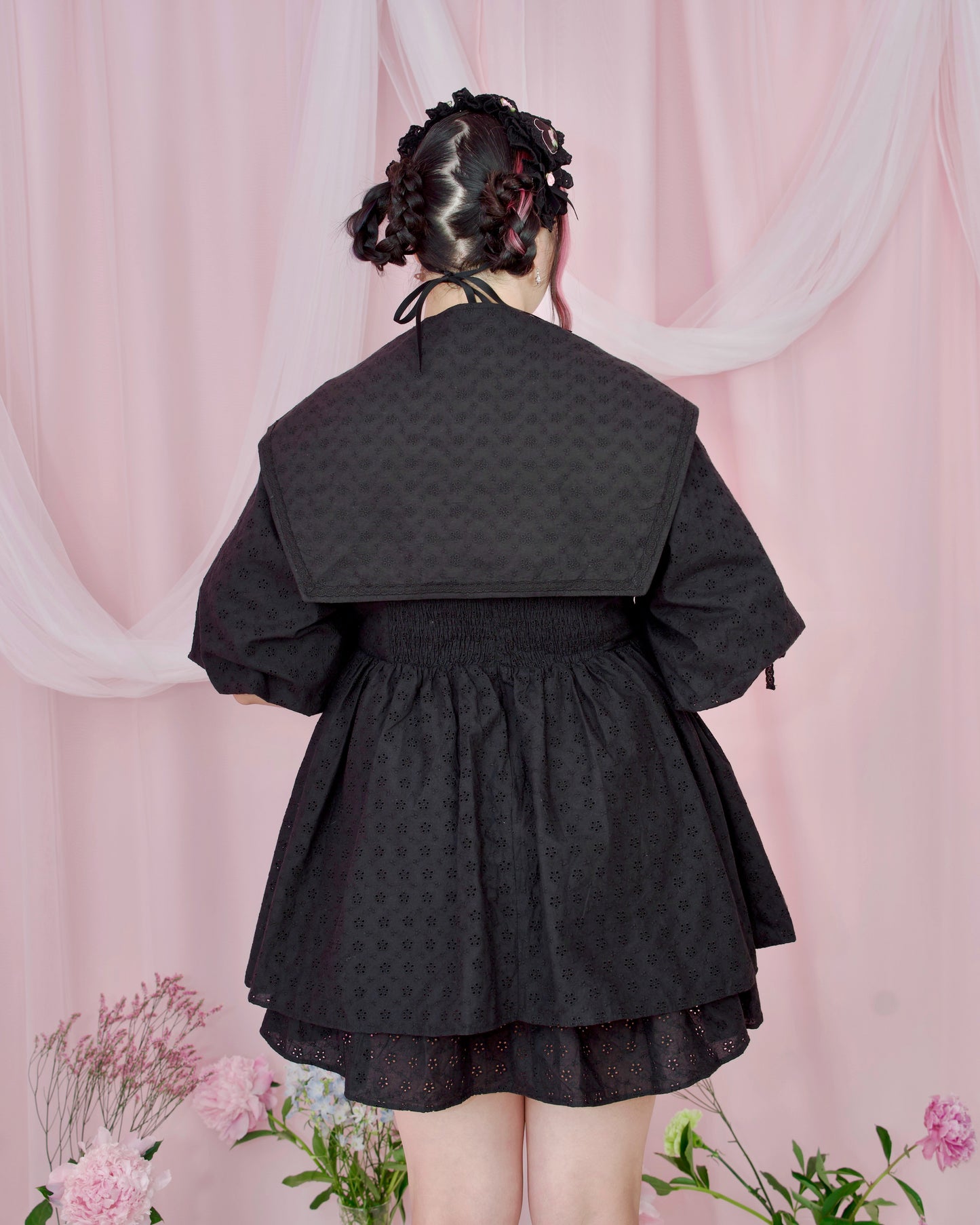 Sweet Sailor Cotton Dress - Black // PREORDER