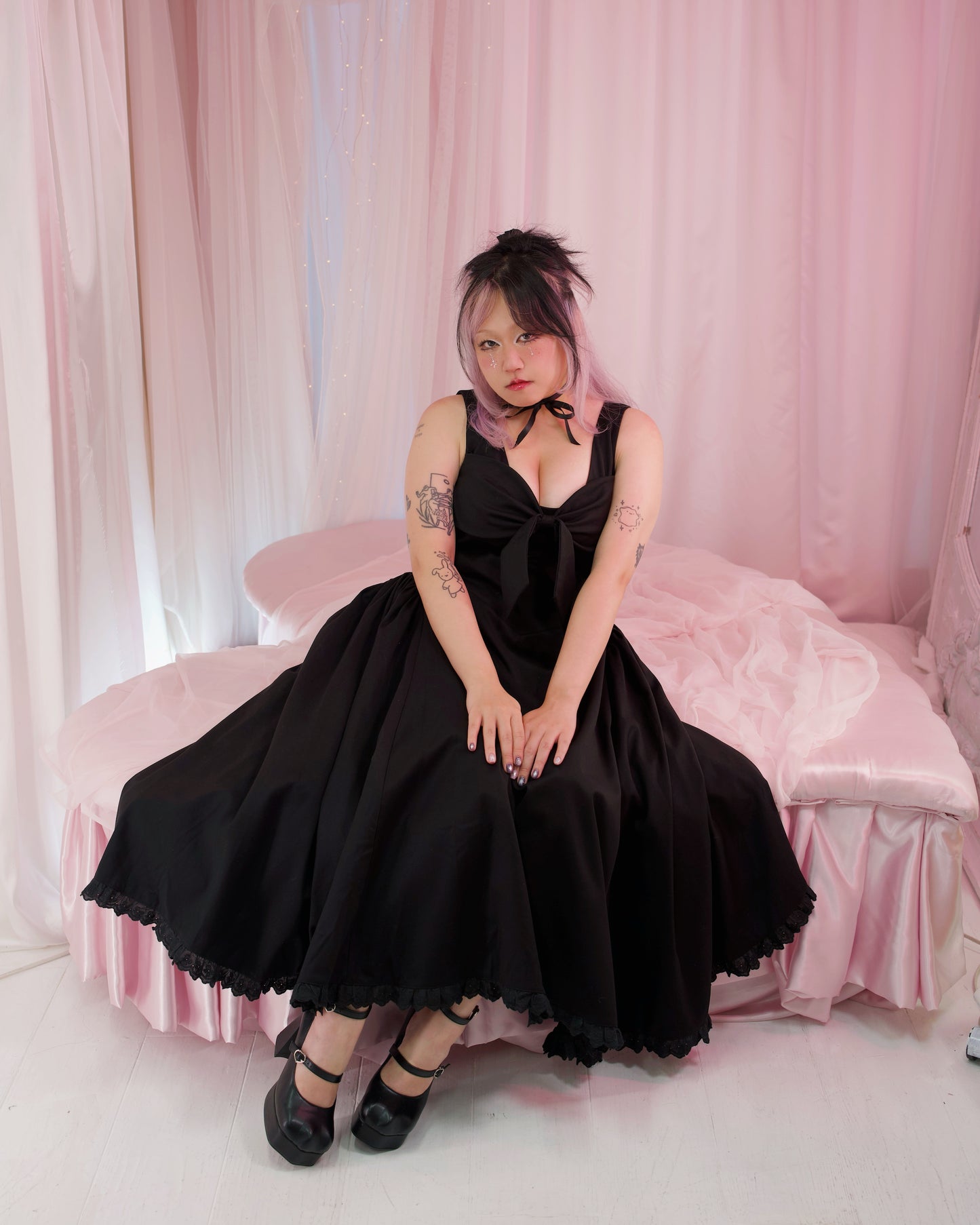Ribboned Romance Dress - Black // PREORDER