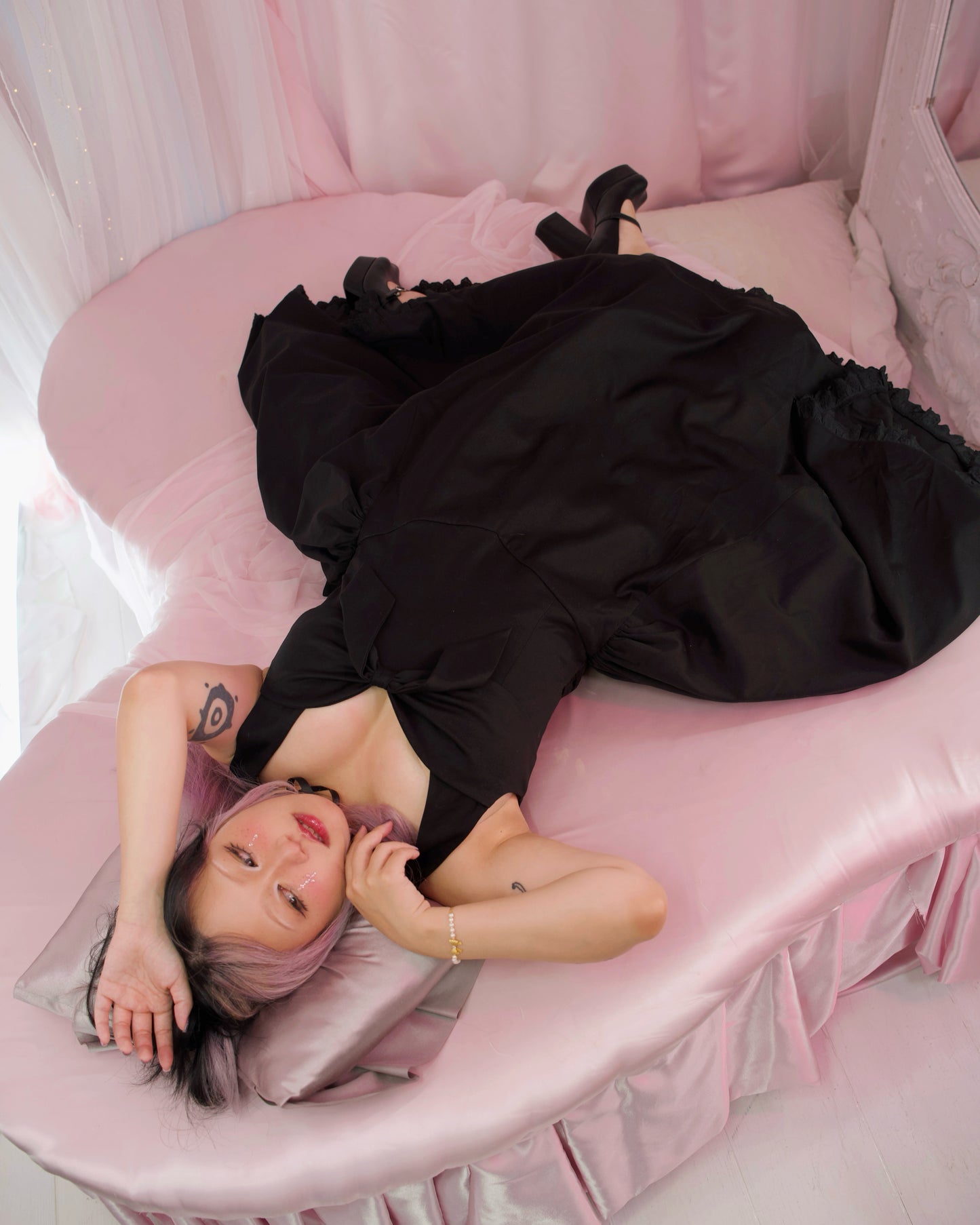 Ribboned Romance Dress - Black // PREORDER