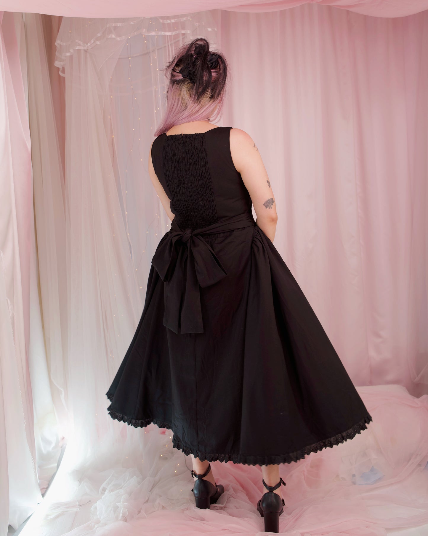 Ribboned Romance Dress - Black // PREORDER