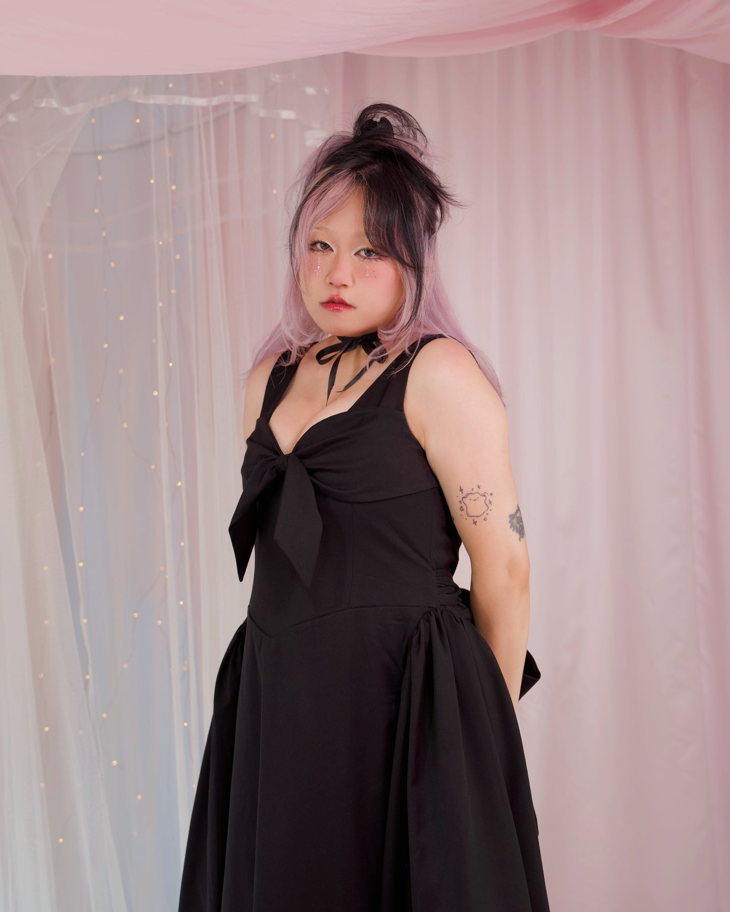 Ribboned Romance Dress - Black // PREORDER