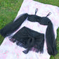 Flutters in the Breeze Two Piece Swimsuit Black BOTTOM PREORDER