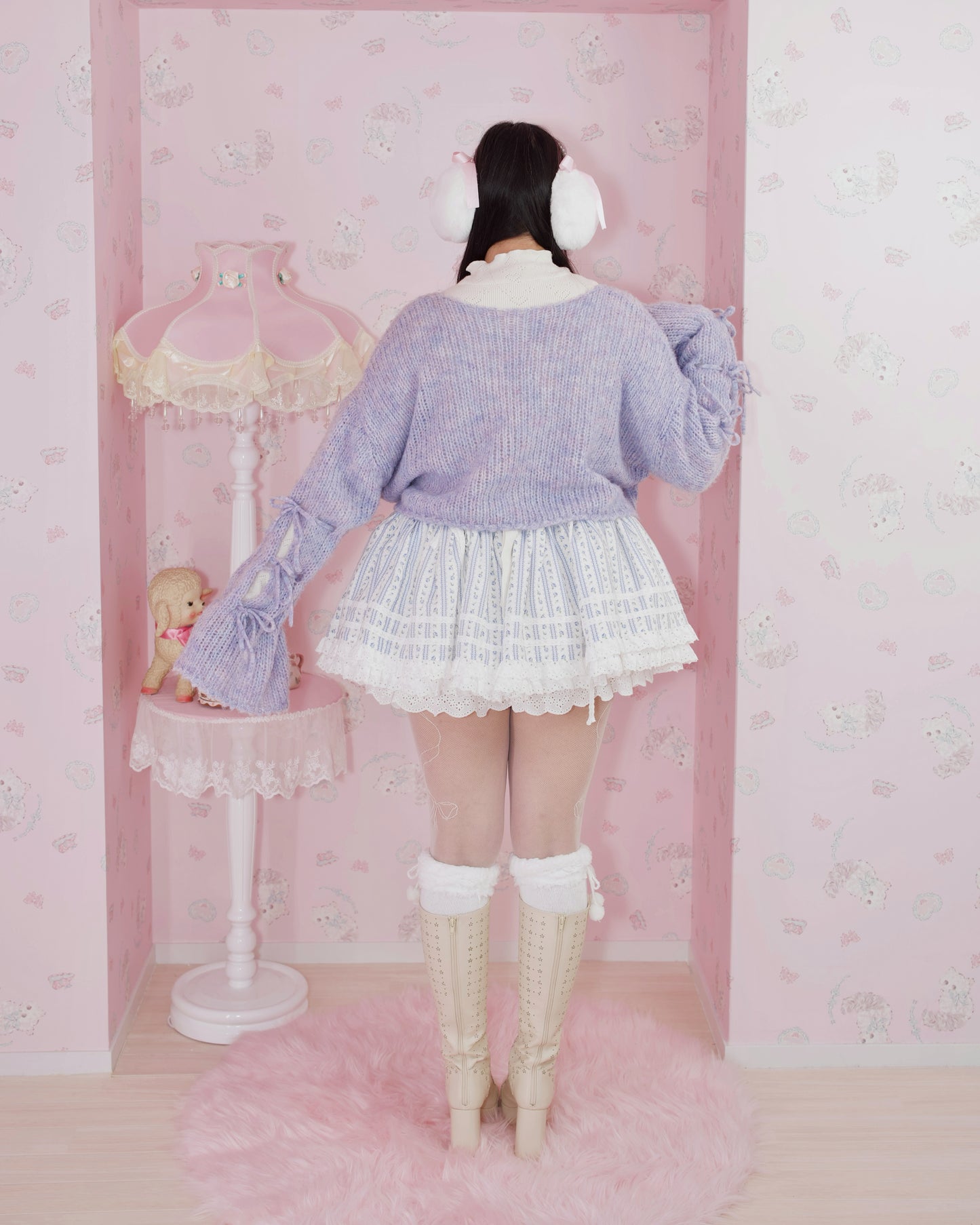 Sweet Obsession Knee-High Lace Up Boots - Vanilla // PREORDER