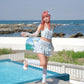 Candy Heart Two Piece Swimsuit Blue TOP PREORDER