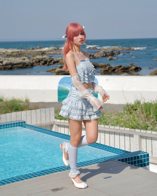 Candy Heart Two Piece Swimsuit Blue BOTTOM PREORDER