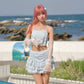 Candy Heart Two Piece Swimsuit Blue TOP PREORDER