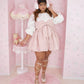 "Cupid's Ballerina" Heart Platform Lace Up Shoes (WIDE FIT) - Cream // PREORDER