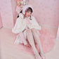 Rosy Pirouette Frill Ribbon Headdress - Snow Blossom (White x Pink) // PREORDER