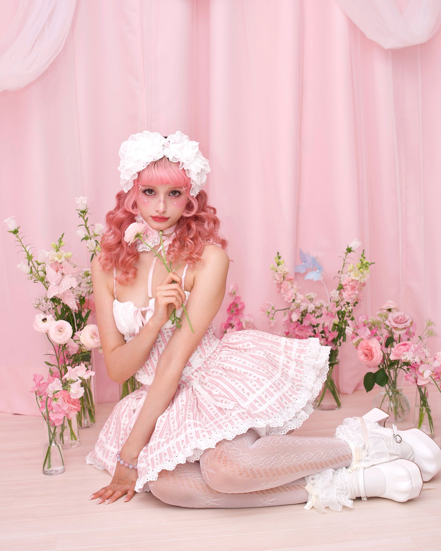 Dollhouse Lace Set Bustier - Pink // PREORDER