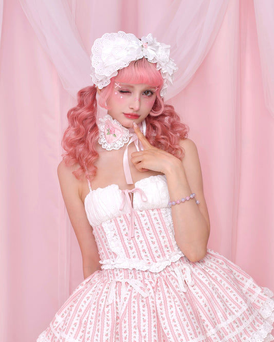 Blushing Petal Puff Headdress - White