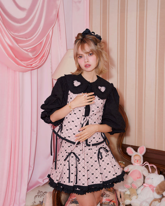 Ribboned Charm Set Vest - Pink // PREORDER