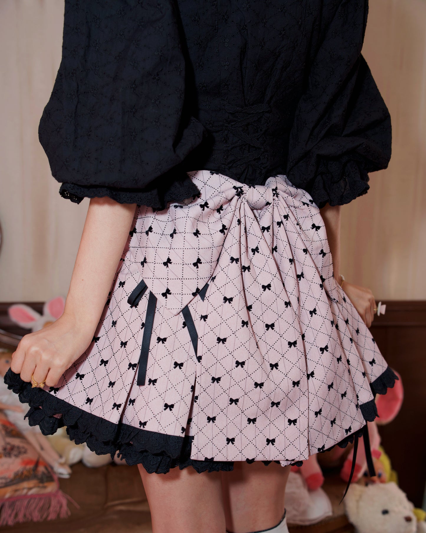 Ribboned Charm Set Skirt - Pink // PREORDER