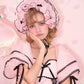 Rosy Pirouette Frill Ribbon Headdress - Midnight Pink (Pink x Black) // PREORDER