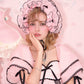 Rosy Pirouette Frill Ribbon Headdress - Midnight Pink (Pink x Black) // PREORDER