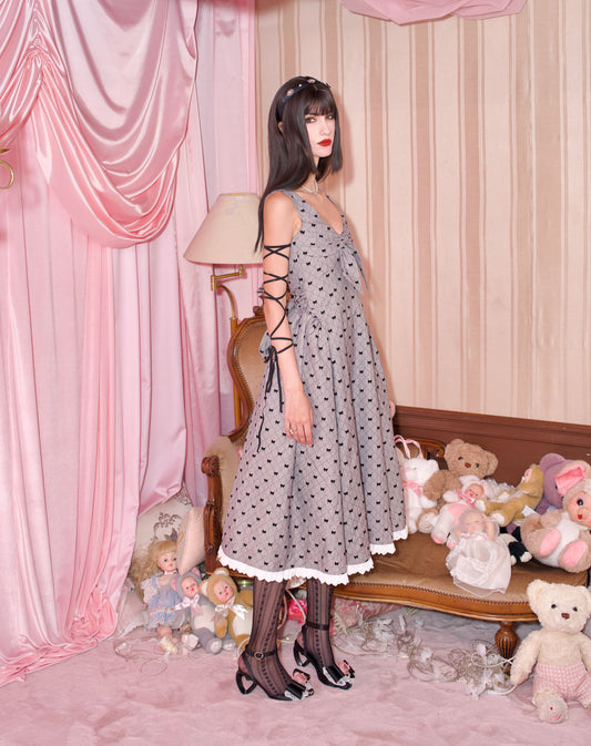 Ribboned Romance Dress – Grey // PREORDER