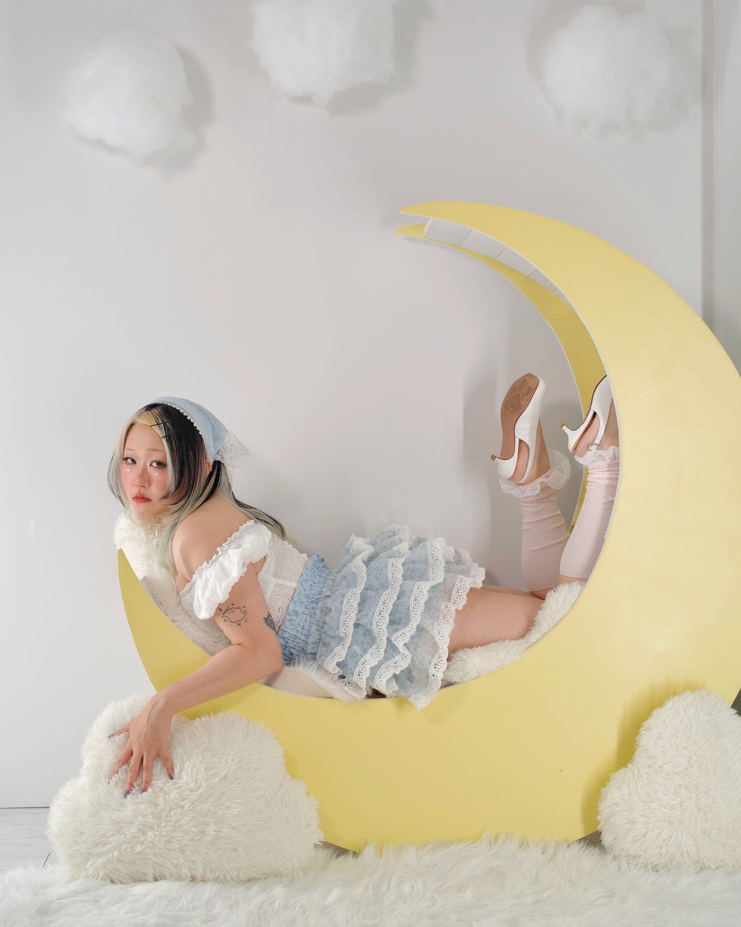 Dewdrop Dreams Organza Shorts Blue PREORDER