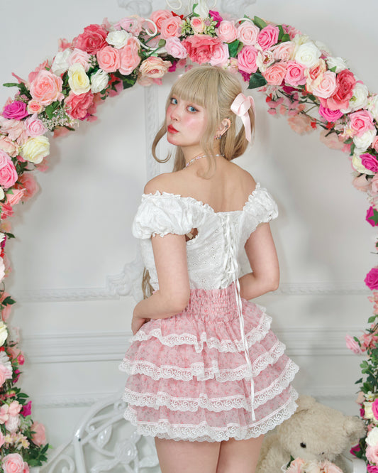 Dewdrop Dreams Organza Shorts Pink PREORDER